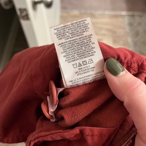 Woolrich HLP01165 Red Cotton Pants Size 14 - Picture 11 of 12